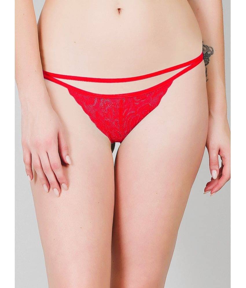     			N-Gal Nylon Self Design Women's G-Strings ( Red ) NRPT10