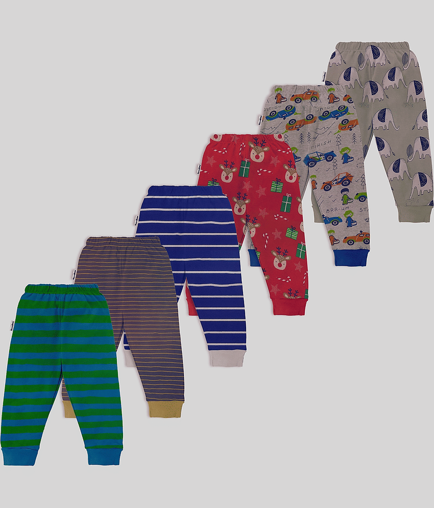NammaBaby Pack of 6 Boys Cotton Blend Trackpant ( Multicolor )