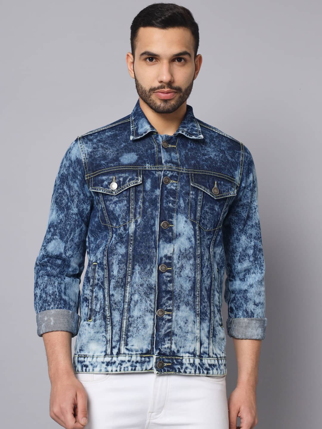 The Dry State - Blue Denim Regular Fit Men's Denim Jacket ( Pack of 1 )     			The Dry State - Blue Denim Regular Fit Men's Denim Jacket ( Pack of 1 )