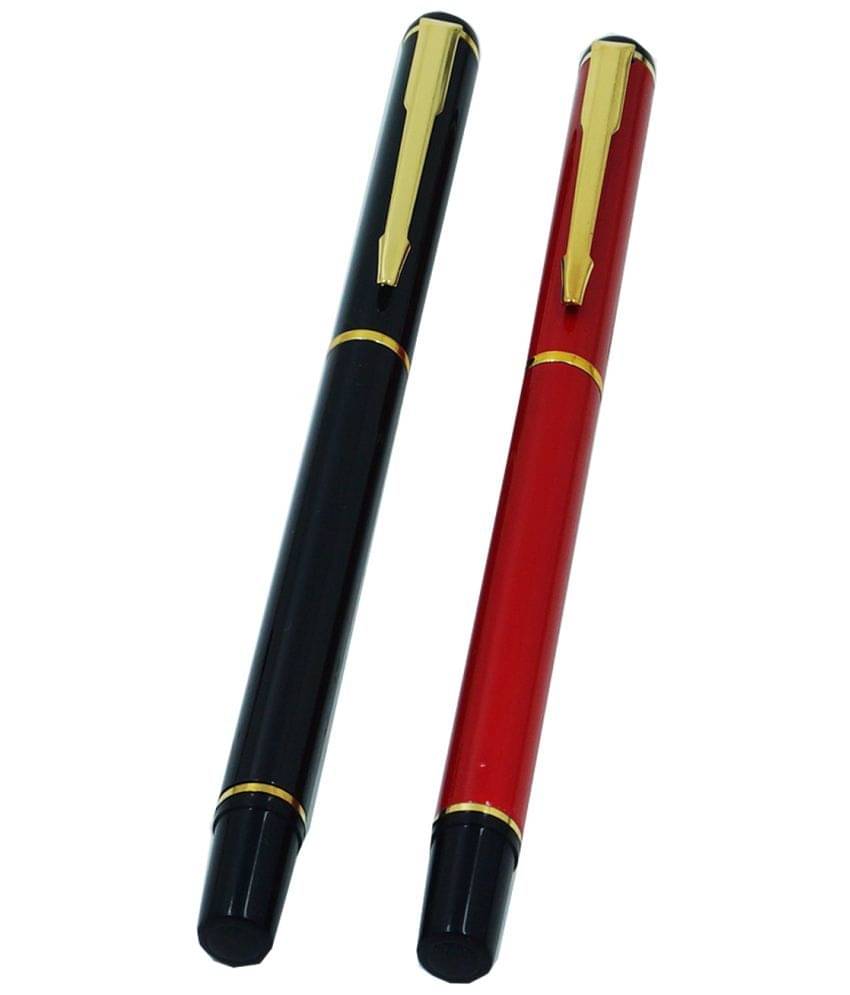     			auteur 801 Black & Red Color Premium Executive Roller Ball Pen Combo Offer Of 2 With 18 KGP Golden Arrow Clip , Metal Body , Best Roller Ball Pen Gift Set For Men & Women Professional Executive Office, Nice Pens .