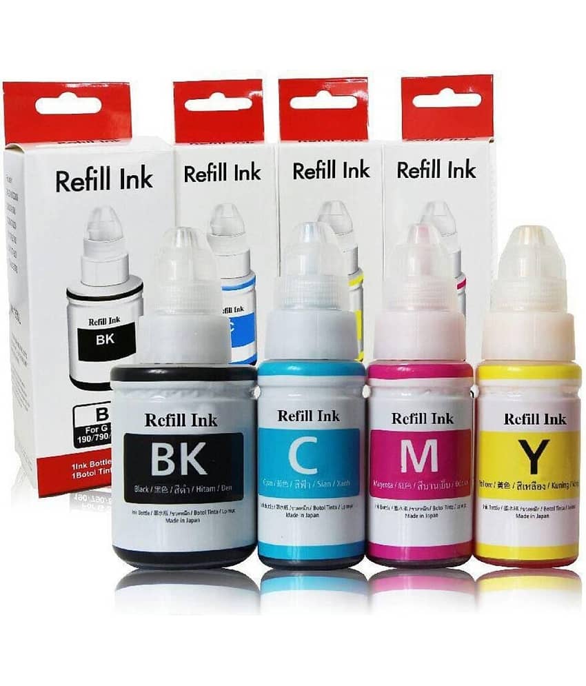 zokio Ink For Gi-790 G3010 Multicolor Pack of 4 Cartridge for 790 INK G1000 , G1010 , G1100 , G2000 , G2002 , G2010 , G2012 , G2100 , G3000 , G3010