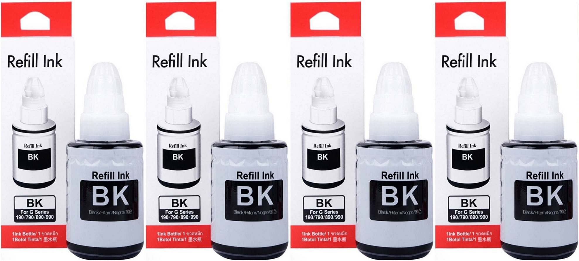     			zokio Refill Ink Gi-790 Black Pack of 4 Cartridge for Inkjet Printers G1000,G1010,G1100,G2000,G2002,G2010,G2012,G2100,G3000,G3010,G3012,G3100,G4000,G4010
