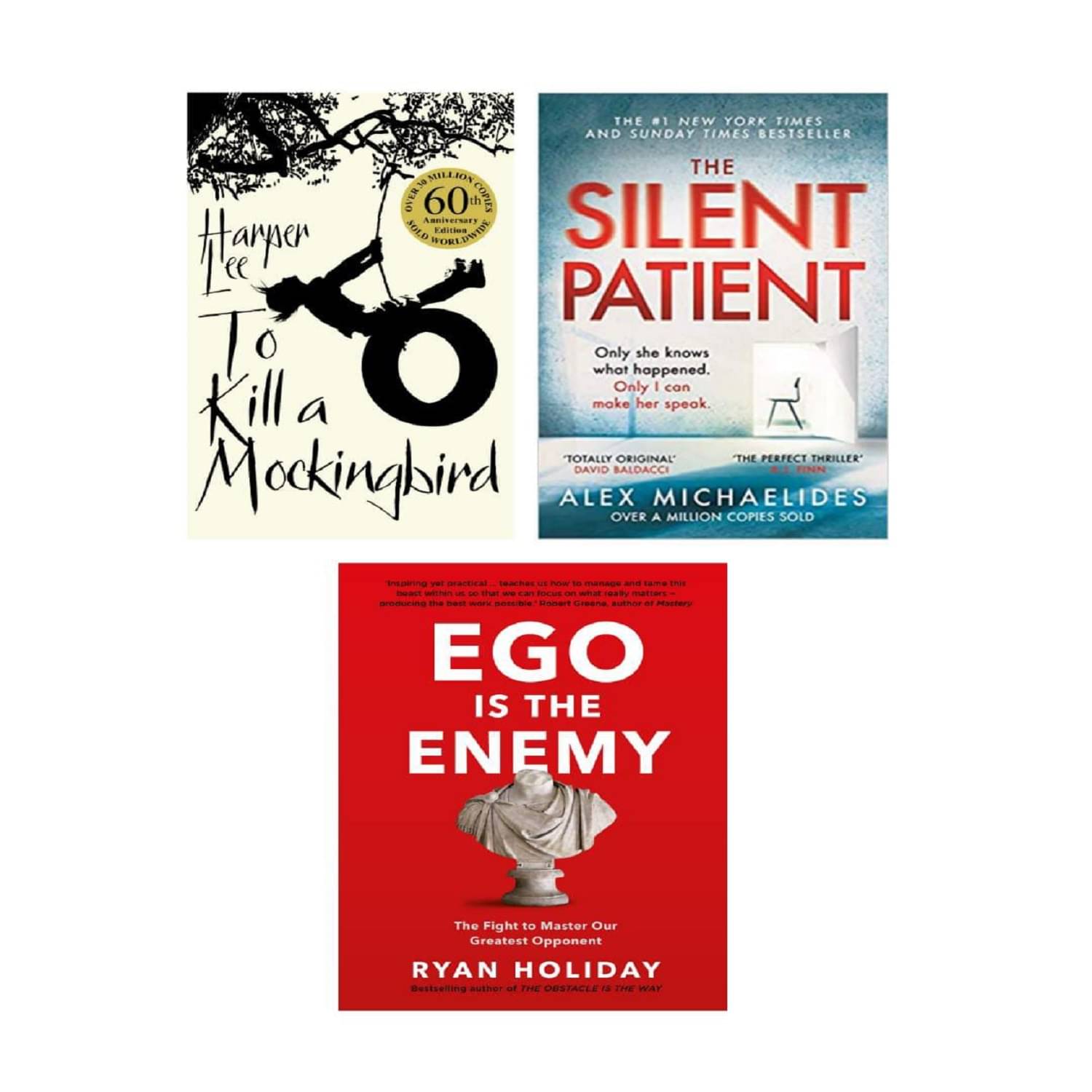 3 Mockingbird & Silent Patient & Ego Is The Enemy By Holiday, Ryan 3 Mockingbird & Silent Patient & Ego Is The Enemy By Holiday, Ryan