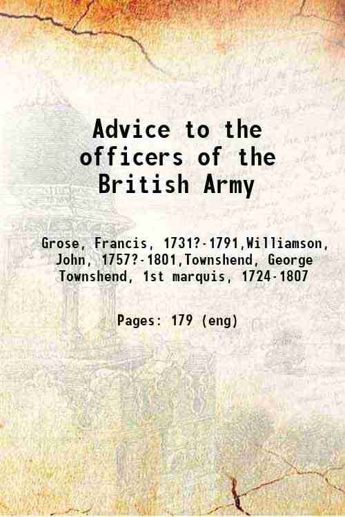     			Advice to the officers of the British Army 1867 [Hardcover]