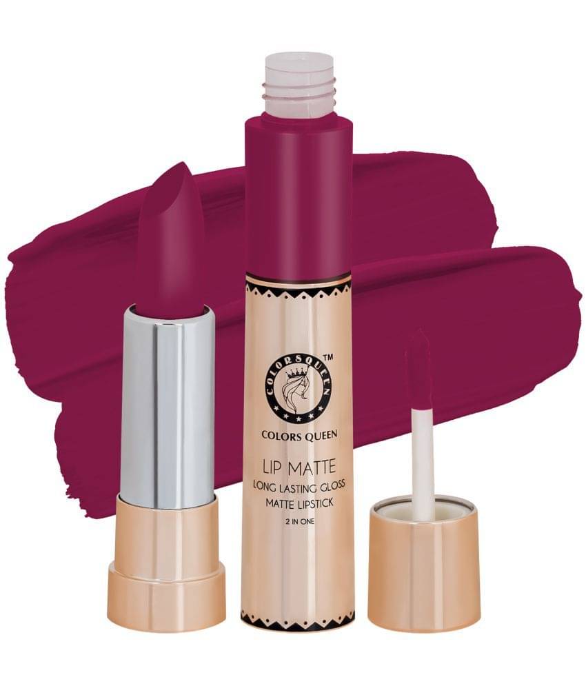     			Colors Queen 2 in 1 Matte Finish Water Proof Lipstick Glam Pink (Shade - 21)
