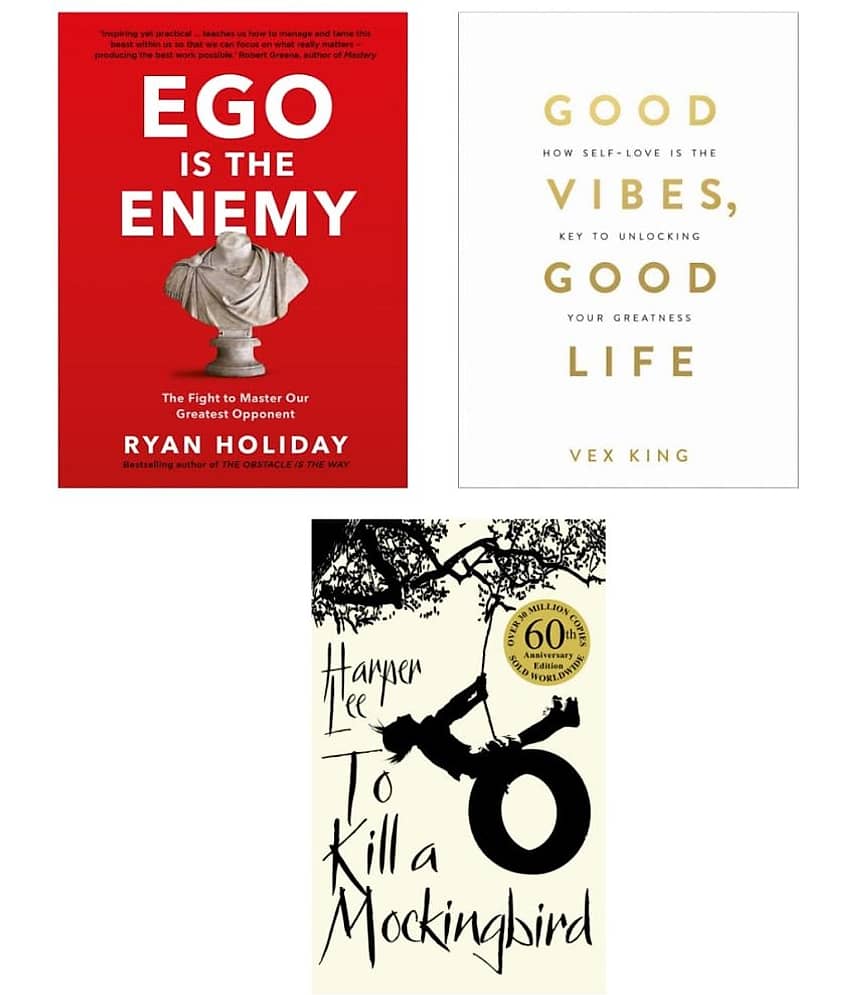 ( Combo of 3 books ) Good Vibes, Good Life & To Kill A Mockingbird & Ego Is The Enemy - paperback - Stationery | Buy online on ZillyBuy