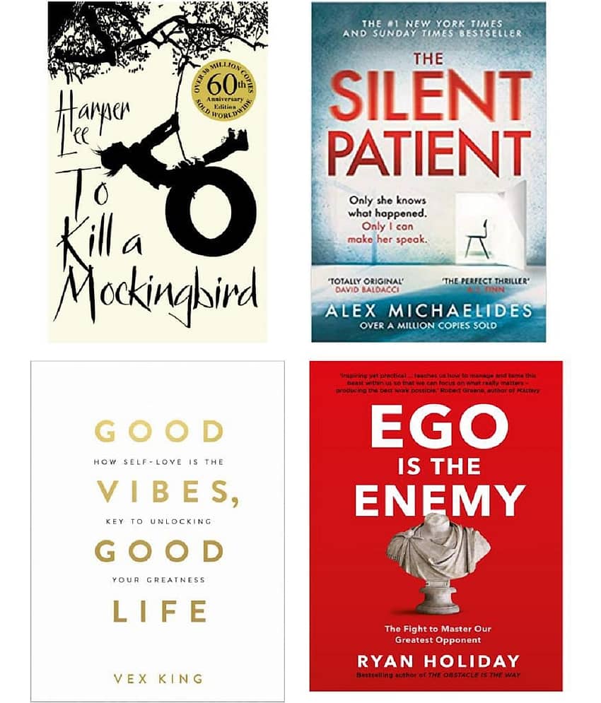 ( Combo of 4 books ) Ego Is The Enemy & The Silent Patient & To Kill A Mockingbird & Good Vibes, Good Life - Paperback - Stationery | Buy online on ZillyBuy