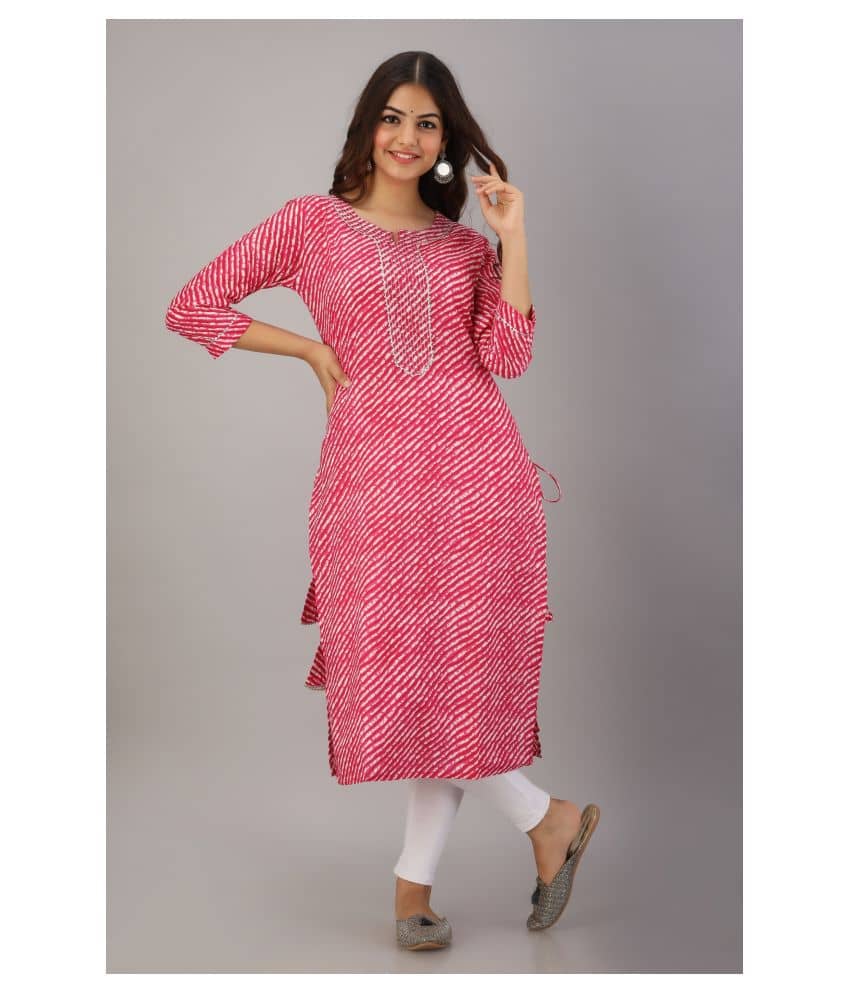 FABRR - Yellow Cotton Women's Straight Kurti ( Pack of 1 ) - Kurtis, Tunics | Buy online on ZillyBuy