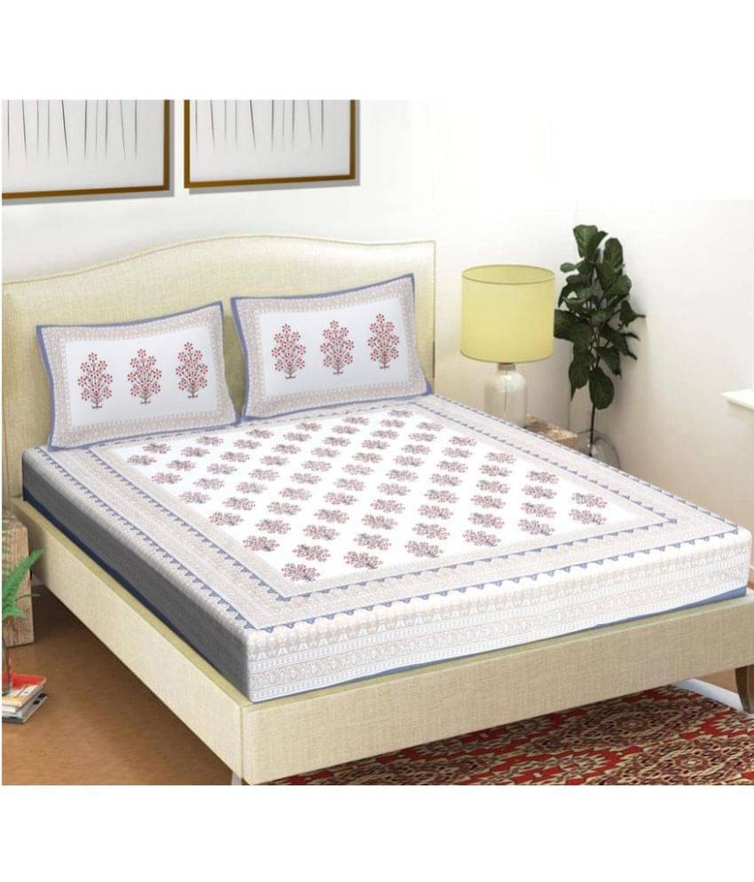     			FrionKandy Living Cotton Double Bedsheet ( Grey )