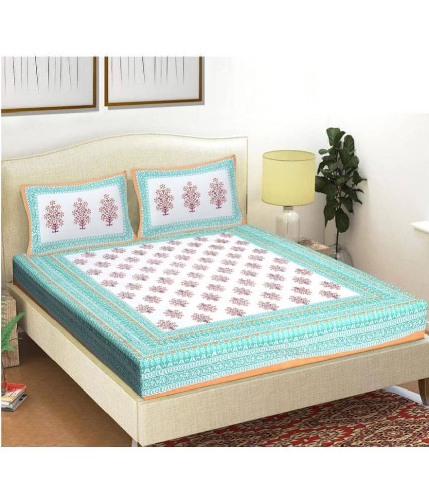    			FrionKandy Living Cotton Double Bedsheet ( Orange )