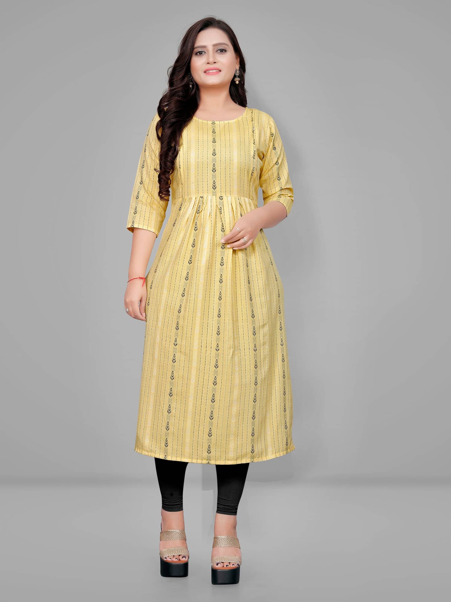 Lerkiza - Yellow Cotton Women's Straight Kurti ( Pack of 1 ) - Kurtis, Tunics | Buy online on ZillyBuy