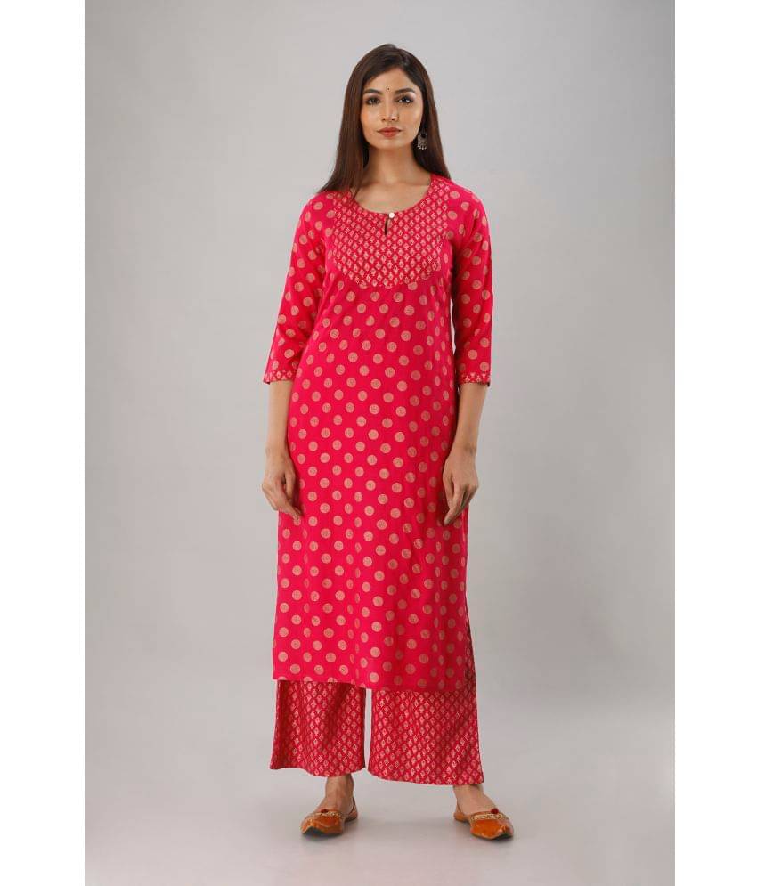 MAUKA - Pink Straight Rayon Women's Stitched Salwar Suit ( Pack of 1 ) MAUKA - Pink Straight Rayon Women's Stitched Salwar Suit ( Pack of 1 )