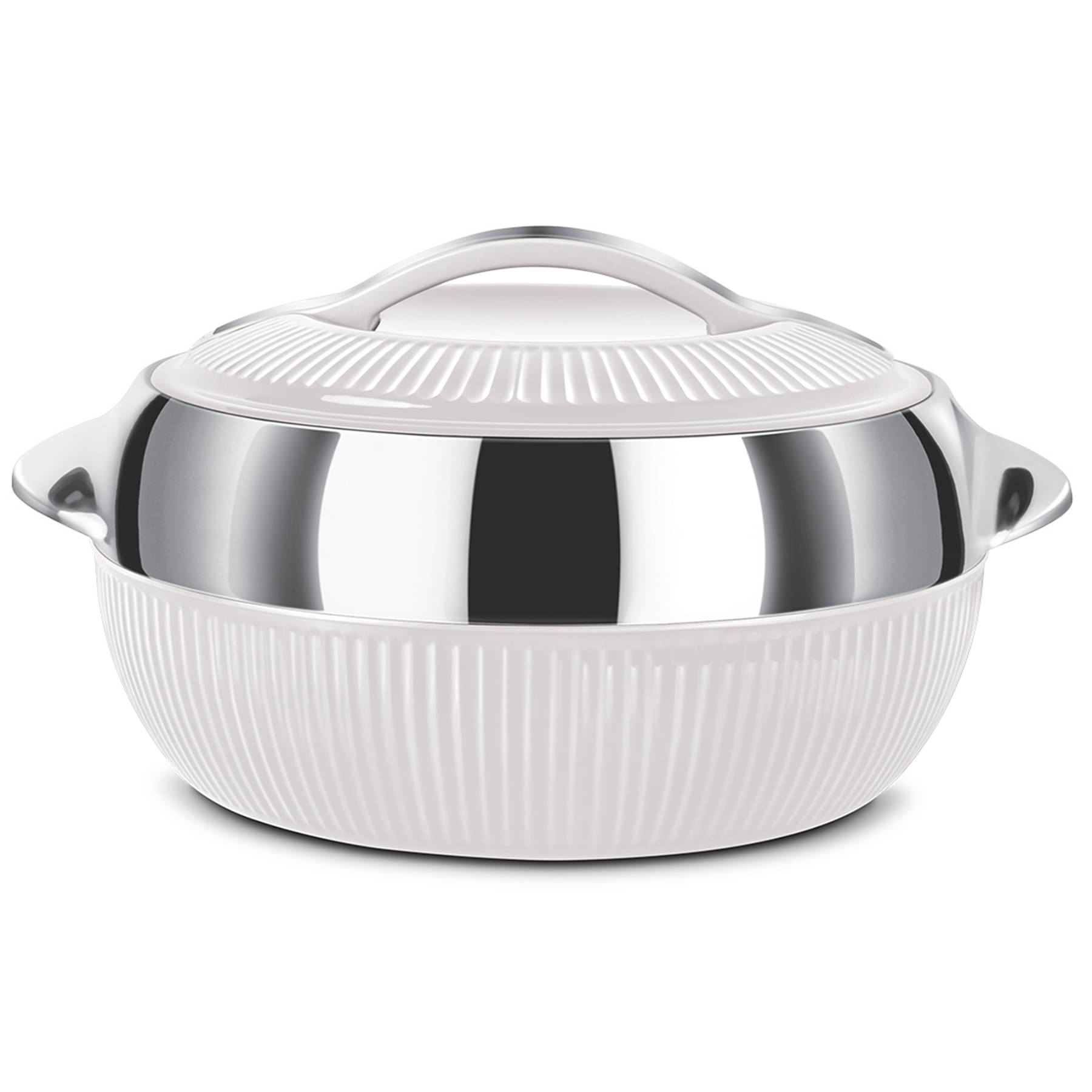     			Milton Fiesta 2500 Insulated Inner Stainless Steel Casserole, 2240 ml, White Silver