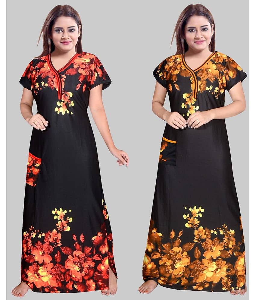 PURSA - Lavender Satin Women's Nightwear Nighty & Night Gowns ( Pack of 2 ) - Nightwear & Loungewear | Buy online on ZillyBuy