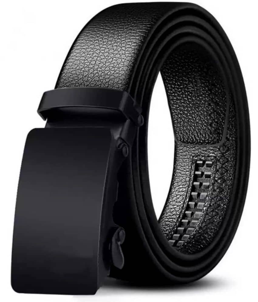 SILKSHOPPING - Black Faux Leather Men's Casual Belt ( Pack of 1 )