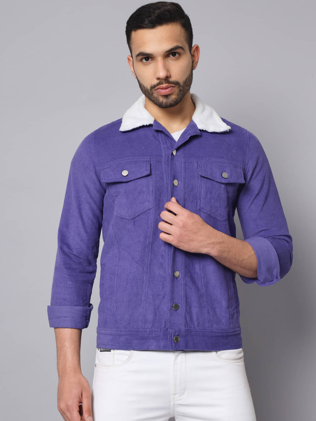 The Dry State - Purple Corduroy Regular Fit Men's Tailored Jacket ( Pack of 1 )     			The Dry State - Purple Corduroy Regular Fit Men's Tailored Jacket ( Pack of 1 )