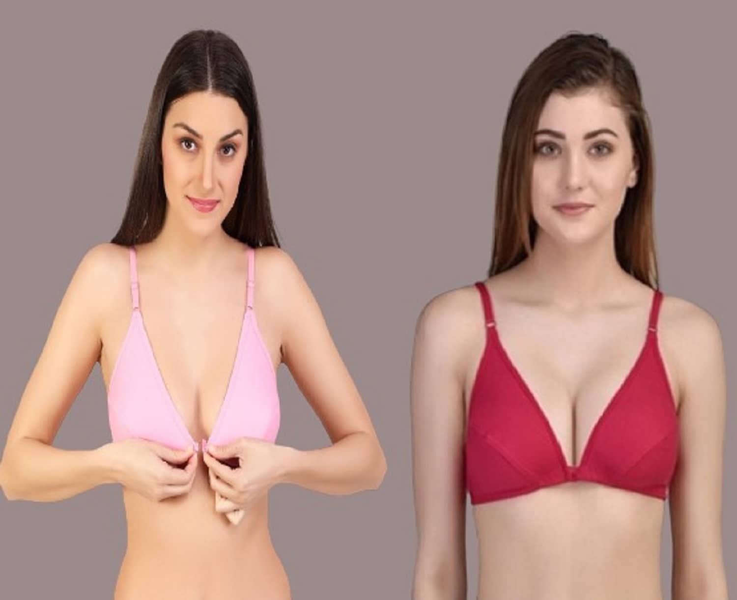 Zourt Pack of 2 Cotton Non Padded Women's Everyday Bra ( Multicolor )