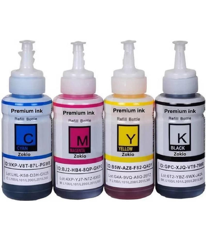 zokio 664 L210 EPS0N Multicolor Pack of 4 Cartridge for EPS0N L130, L360, L361, L565, L210, L220, L310, L365, L385, L455, L555, L605, L1300