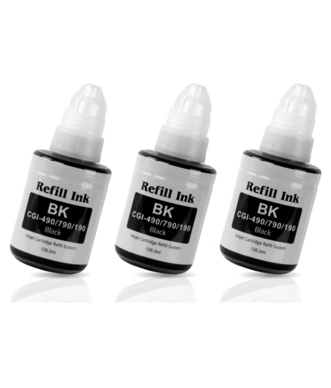     			zokio Refill Ink Gi-790 Black Pack of 3 Cartridge for 790 INK G1000 , G1010 , G1100 , G2000 , G2002 , G2010 , G2012 , G2100 , G3000 , G3010