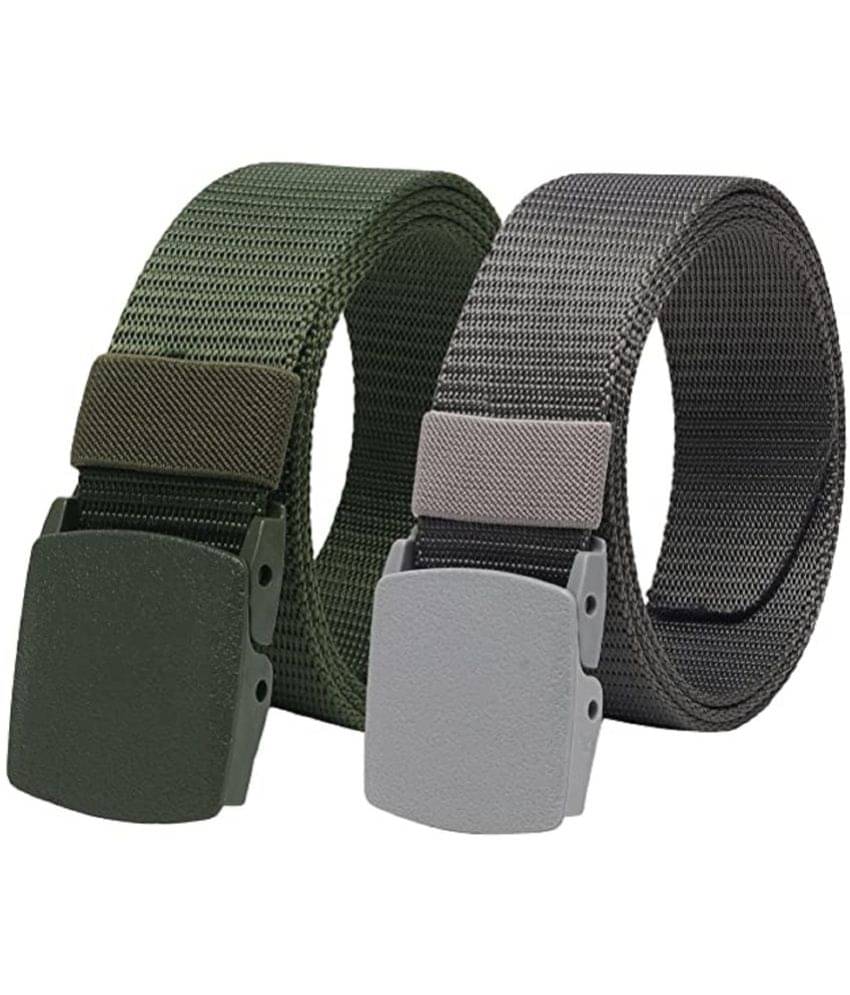     			Kingluster - Green Nylon Men's Casual Belt ( Pack of 2 )