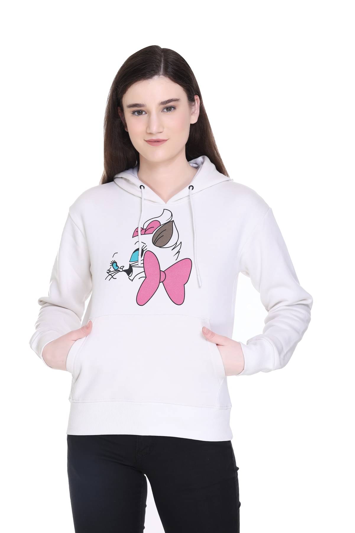     			RF RAVES Women Fleece Sweatshirt ( White )
