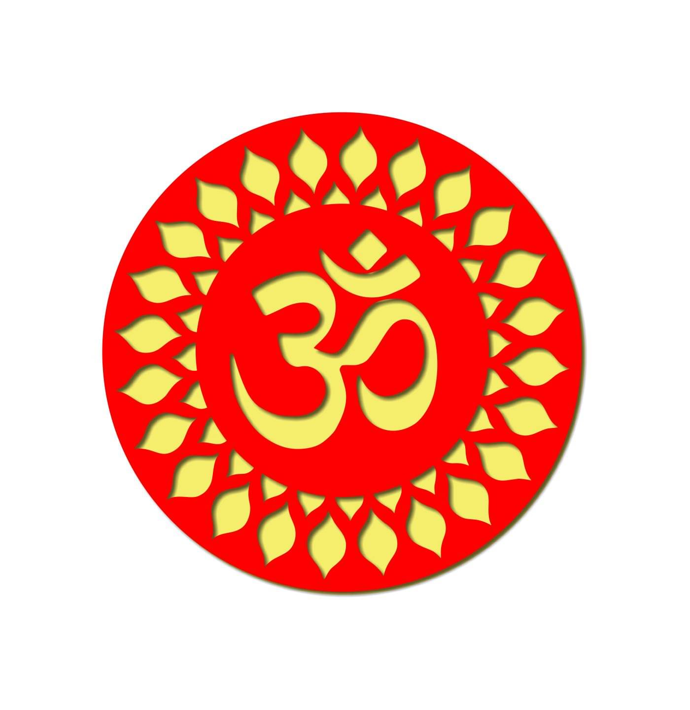     			Asmi Collection Red & Gold Acrylic 3D OM Wall Sticker ( 30 x 30 cms )