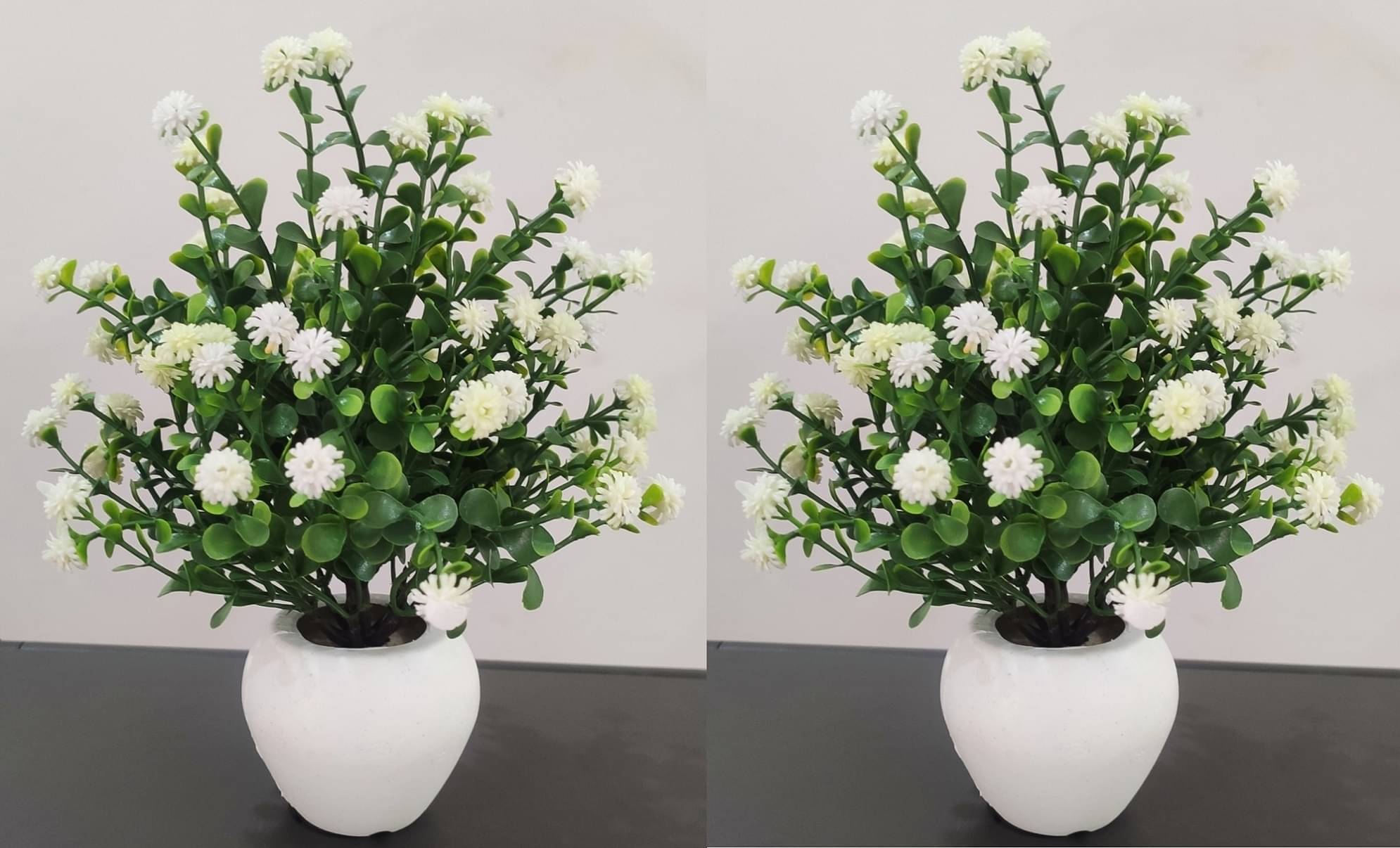     			BAARIG - White Daisy Artificial Flower ( Pack of 2 )