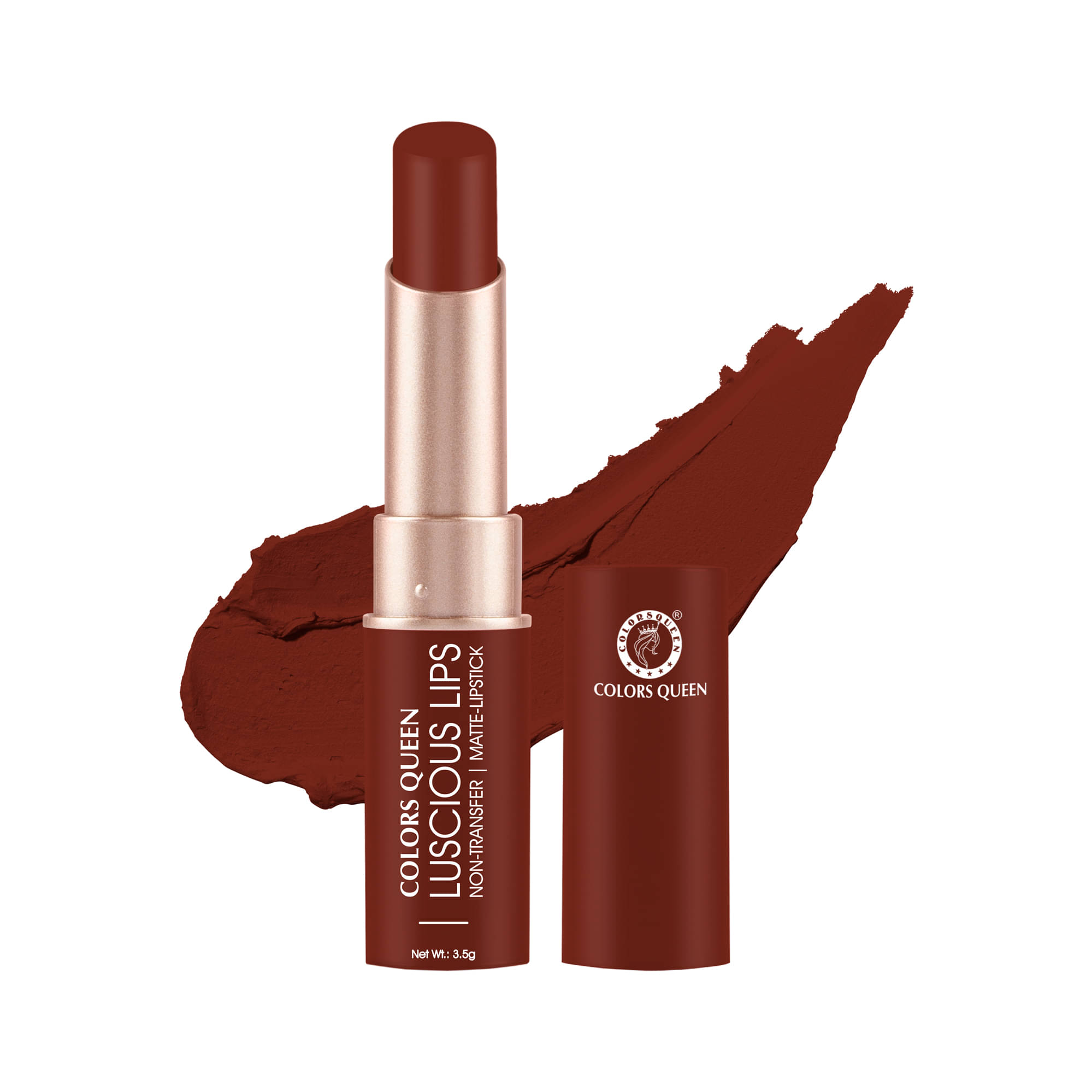     			Colors Queen Luscious Lips Non Transfer Creamy Matte Lipstick 3.5g, Coffee Commando (Shade - 15)