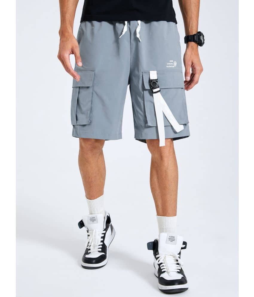 HVBK - Grey Polyester Men's Cargos ( Pack of 1 ) - Shorts | Buy online on ZillyBuy