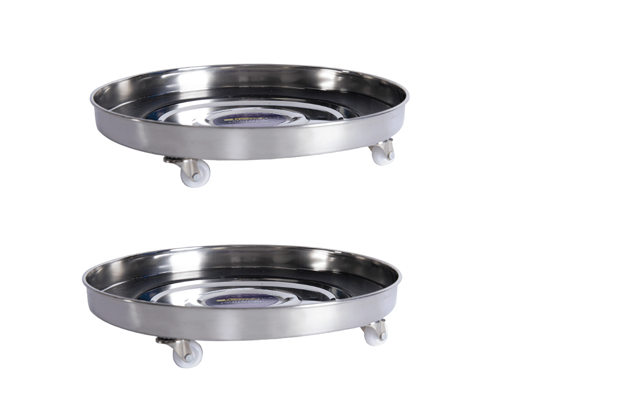 HomePro Stainless Steel Gas Trolley with Smooth Wheels & Rubber Cylinder Protection Pack of 2