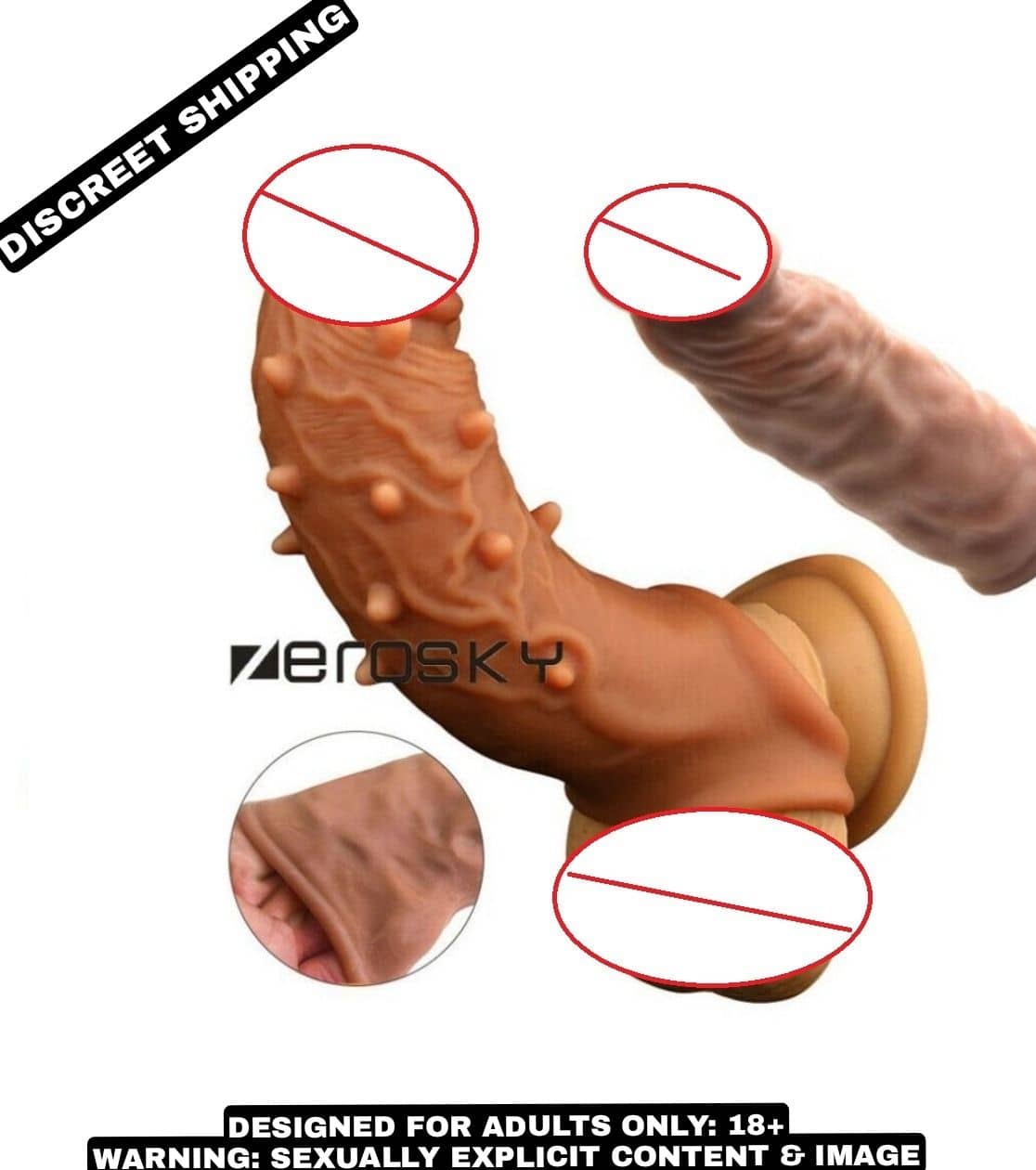 KAMAHOUSE STUDMAN SPIKY 6.75 INCH REUSABLE WASHABLE SILICONE DOUBLE HOLE PENIS SLEEVE