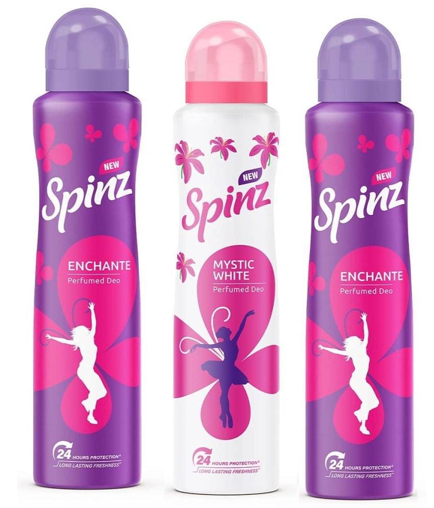     			Spinz - 2 ENCHANTE 1 MYSTIC WHITE Deodorant Spray for Unisex 450 ml ( Pack of 3 )