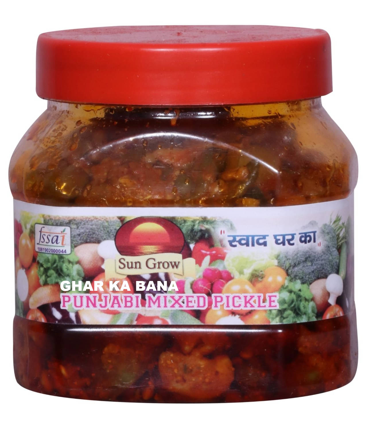     			Sun Grow Ghar Ka Bana Punjabi Chatpata Mixed Pickle (Mixed Vegetable Mango Lime Green Chilli Carrot Ginger) Pickle 500 g