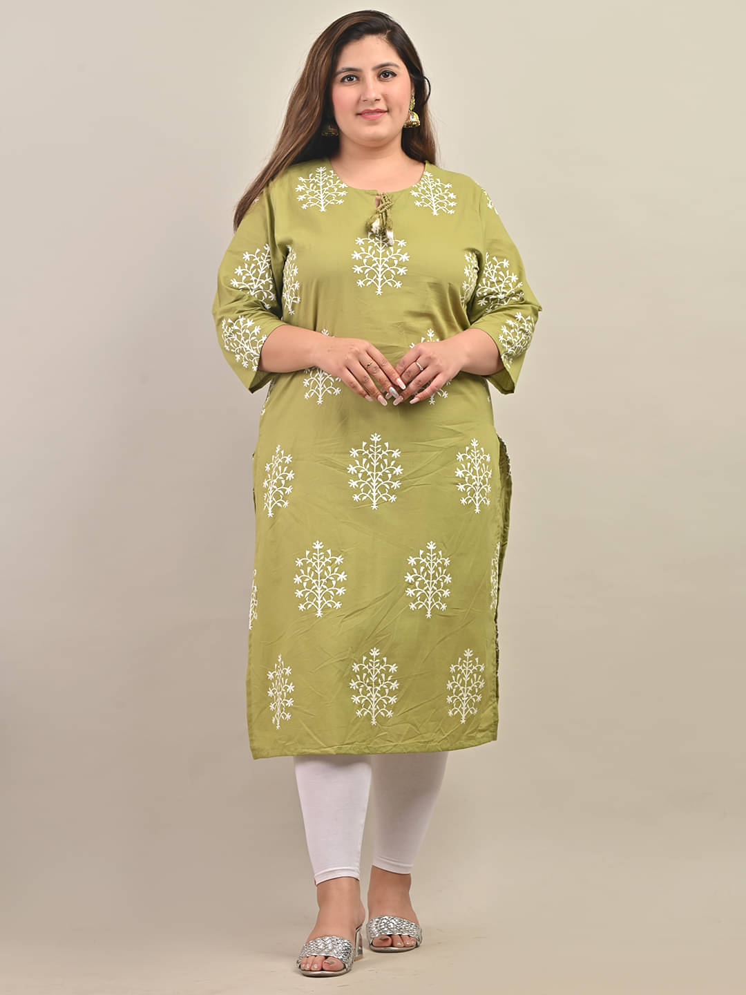     			Swasti - Green Cotton Women's Straight Kurti ( Pack of 1 )