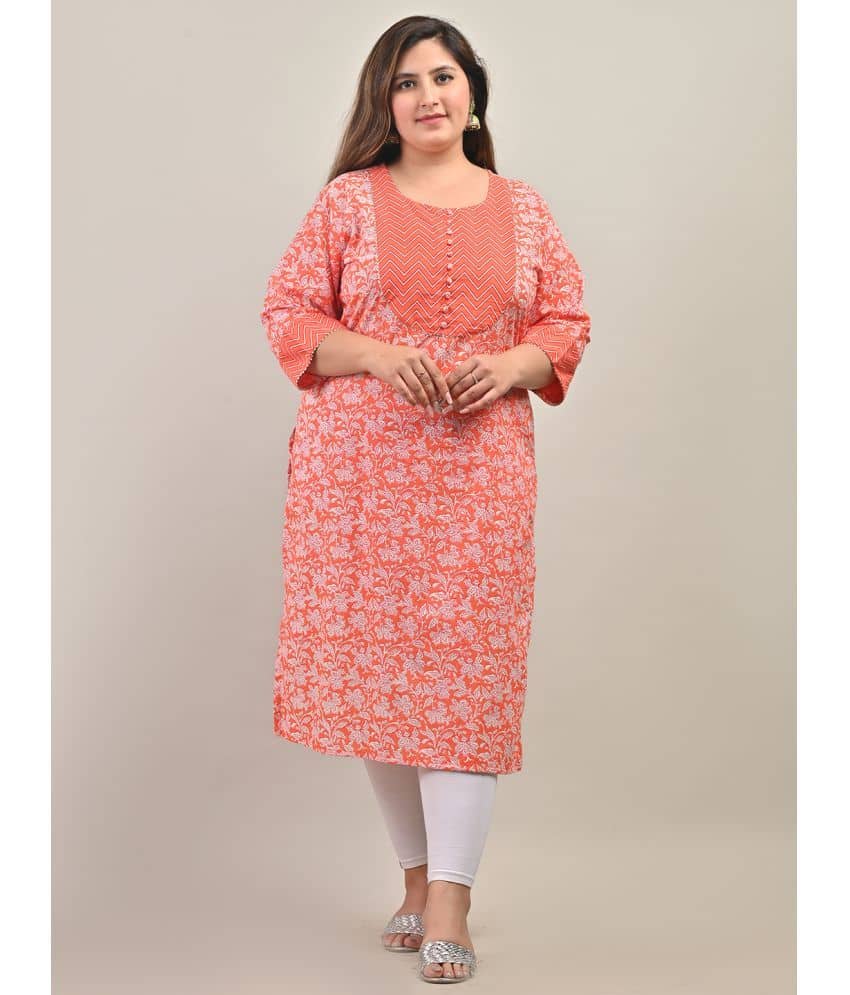 Swasti - Pink Cotton Women's Straight Kurti ( Pack of 1 ) - Kurtis, Tunics | Buy online on ZillyBuy