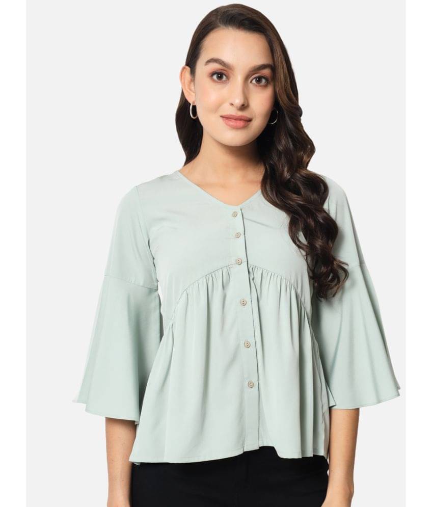     			ALL WAYS YOU Women Solid Polyester Shirt ( Green )