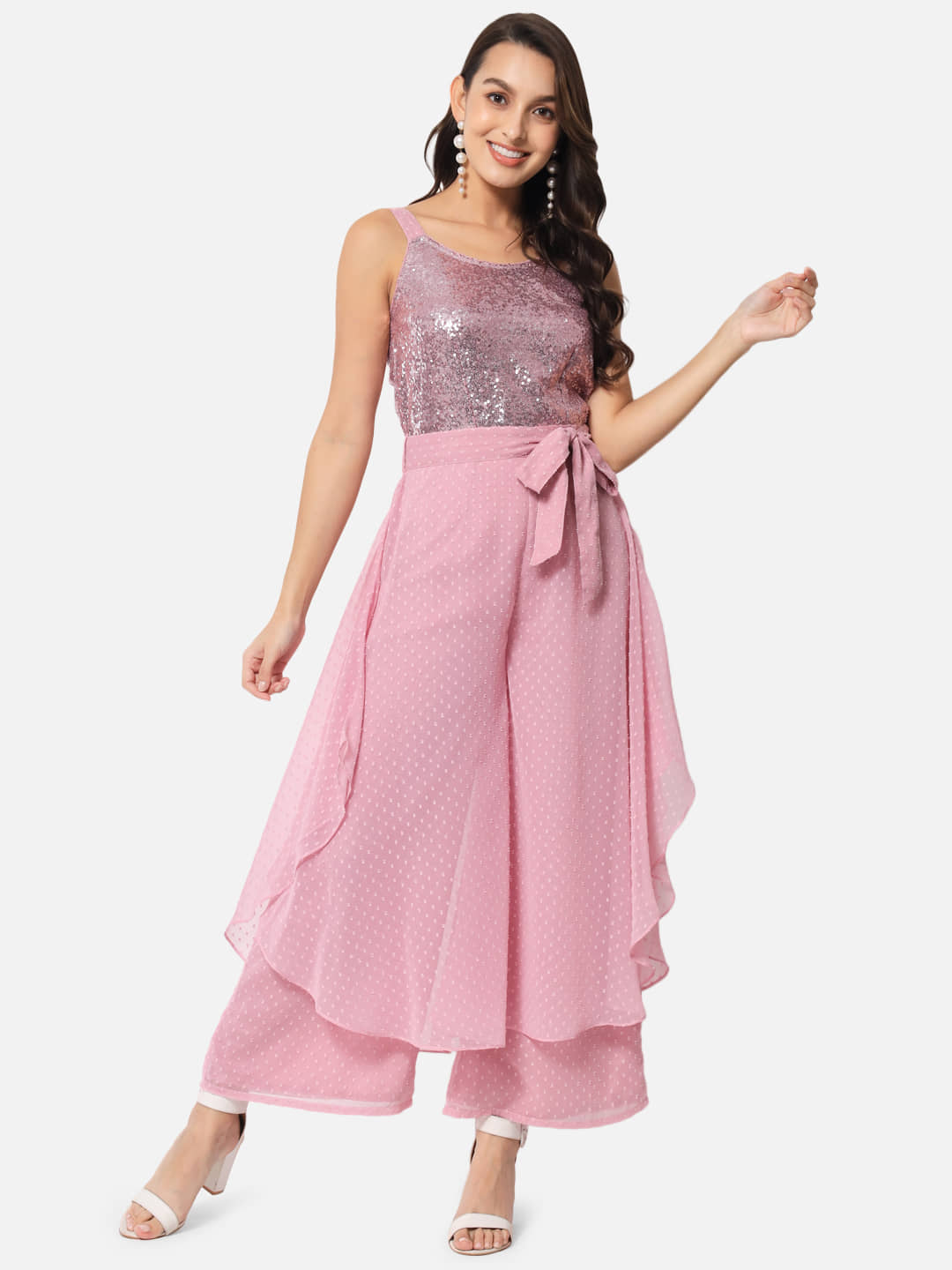ALL WAYS YOU - Pink Georgette Regular Fit Women's Jumpsuit ( Pack of 1 )