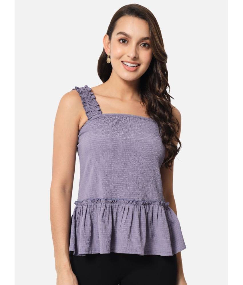 ALL WAYS YOU Women's Polyester Peplum Top ( Purple )     			ALL WAYS YOU Women's Polyester Peplum Top ( Purple )