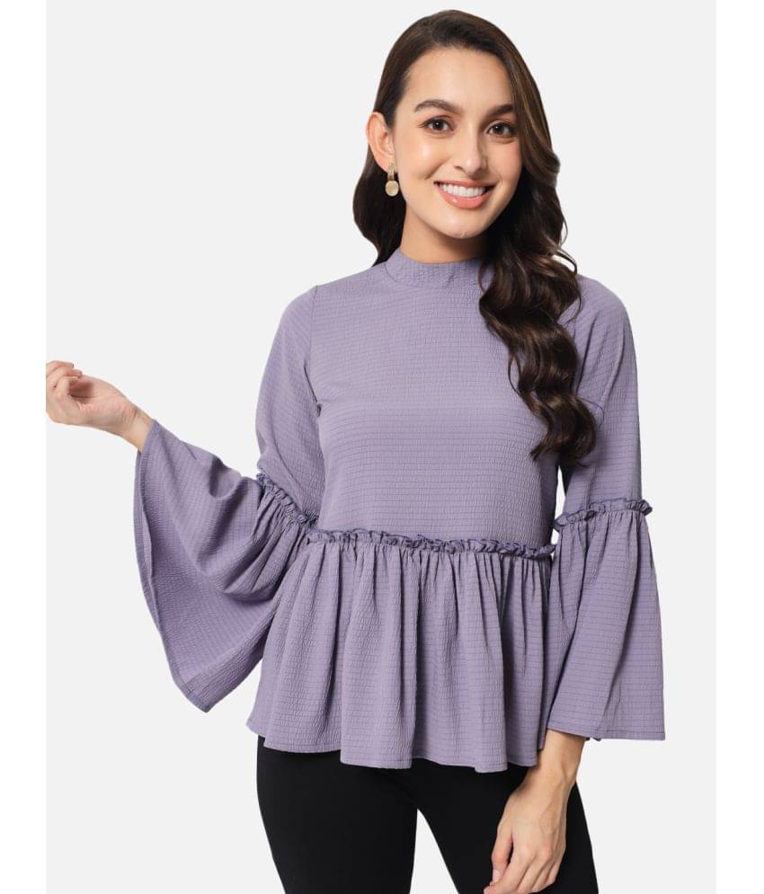 ALL WAYS YOU - Purple Polyester Women's Peplum Top ( Pack of 1 )     			ALL WAYS YOU - Purple Polyester Women's Peplum Top ( Pack of 1 )