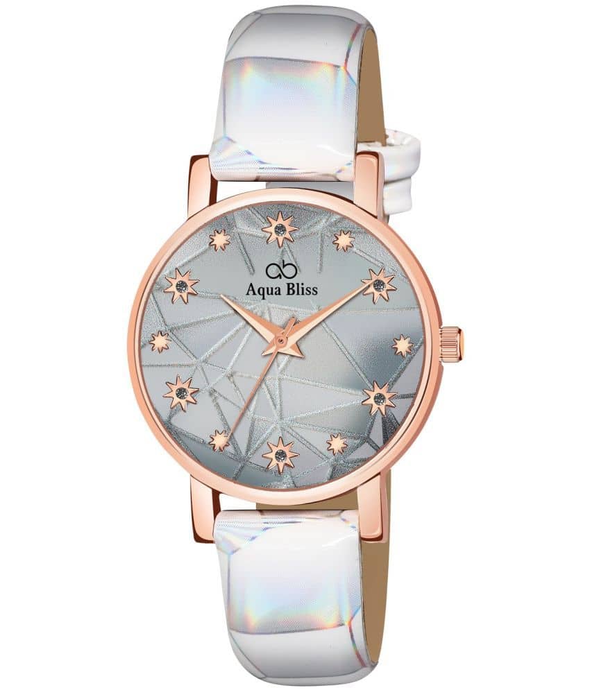 AQUA BLISS - White Leather Analog Womens Watch