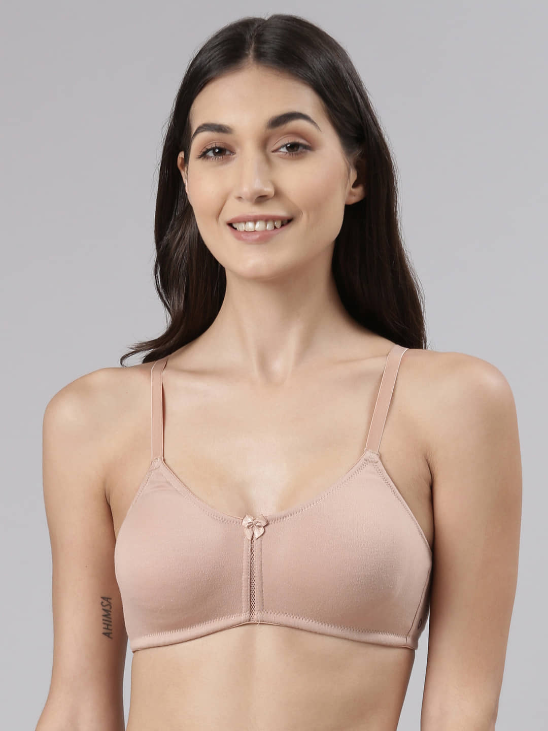 Dollar Missy - Beige Cotton Lightly Padded Women's T-Shirt Bra ( Pack of 1 )