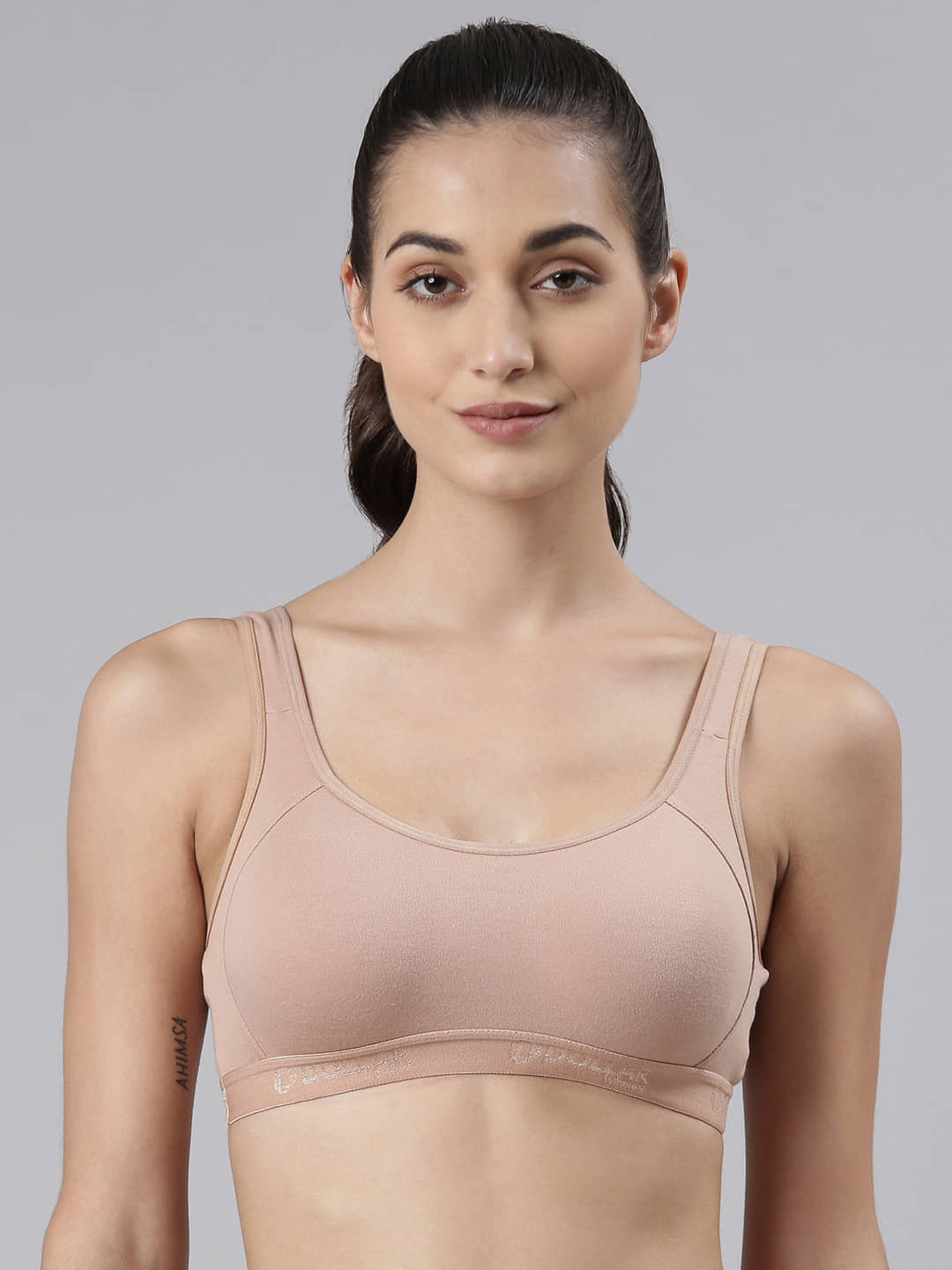 Dollar Missy - Beige Cotton Non Padded Women's T-Shirt Bra ( Pack of 1 )
