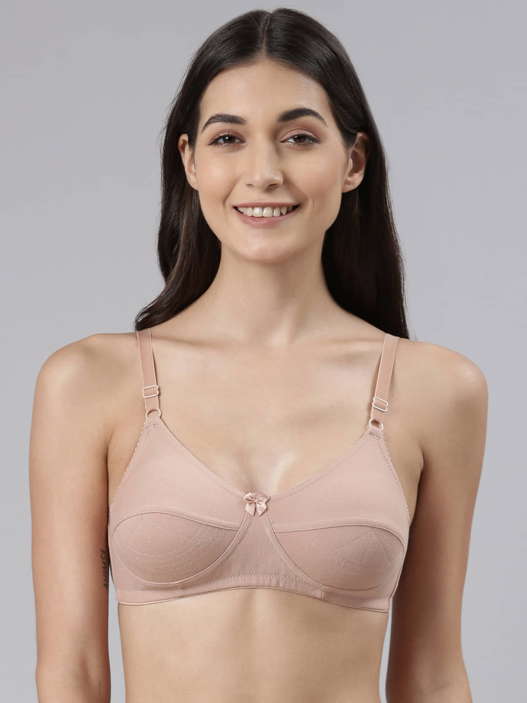 Dollar Missy - Beige Cotton Non Padded Women's Everyday Bra ( Pack of 1 )