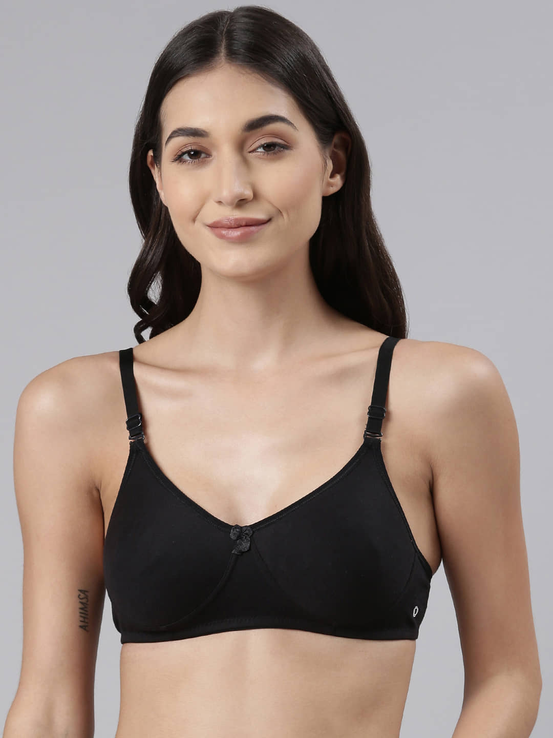 Dollar Missy - Black Cotton Lightly Padded Women's T-Shirt Bra ( Pack of 1 )