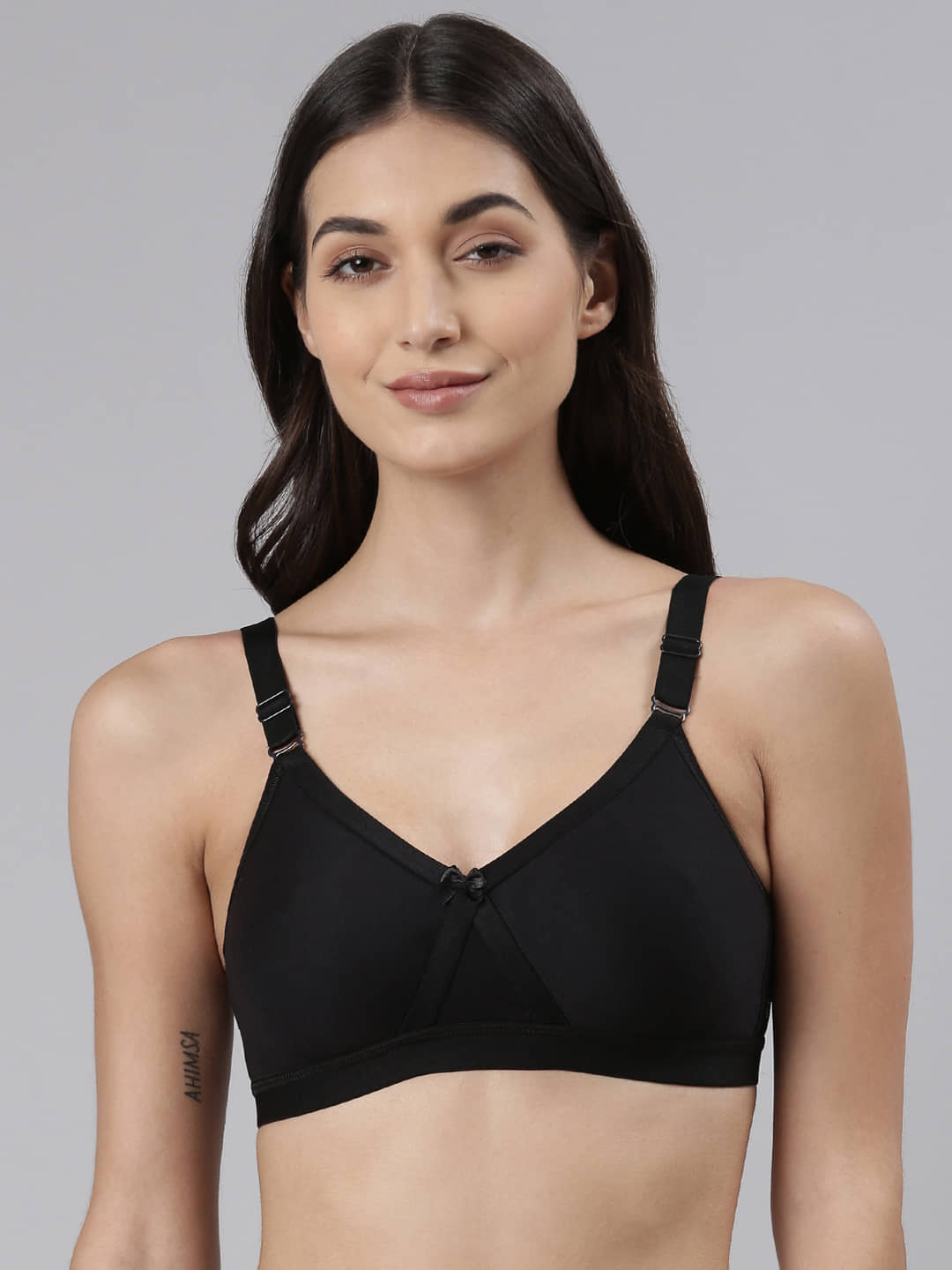Dollar Missy - Black Cotton Non Padded Women's Everyday Bra ( Pack of 1 )
