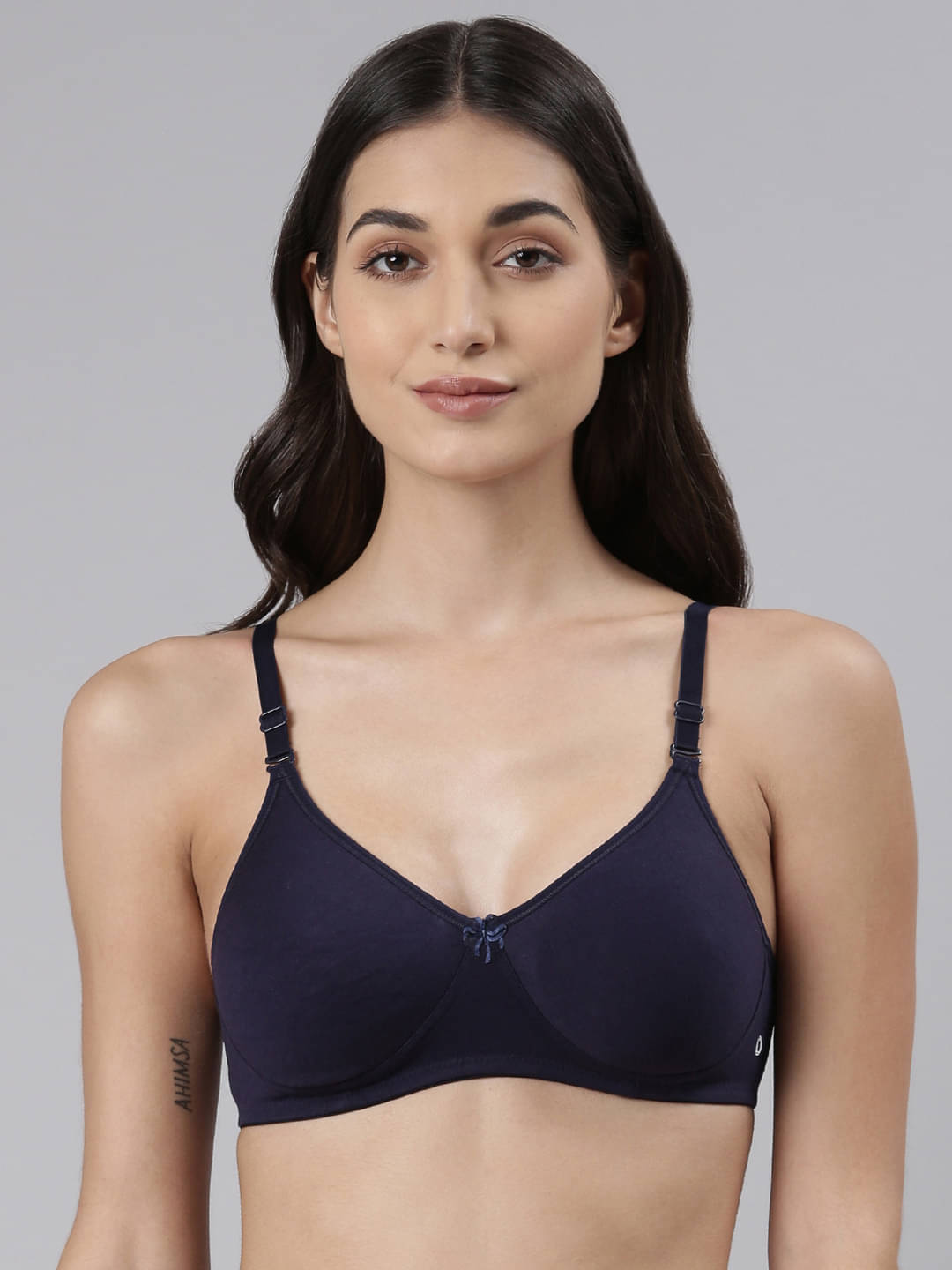 Dollar Missy - Navy Blue Cotton Lightly Padded Women's T-Shirt Bra ( Pack of 1 )     			Dollar Missy - Navy Blue Cotton Lightly Padded Women's T-Shirt Bra ( Pack of 1 )