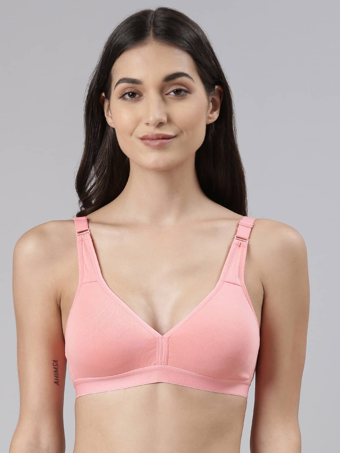 Dollar Missy - Pink Cotton Blend Non Padded Women's Everyday Bra ( Pack of 1 )