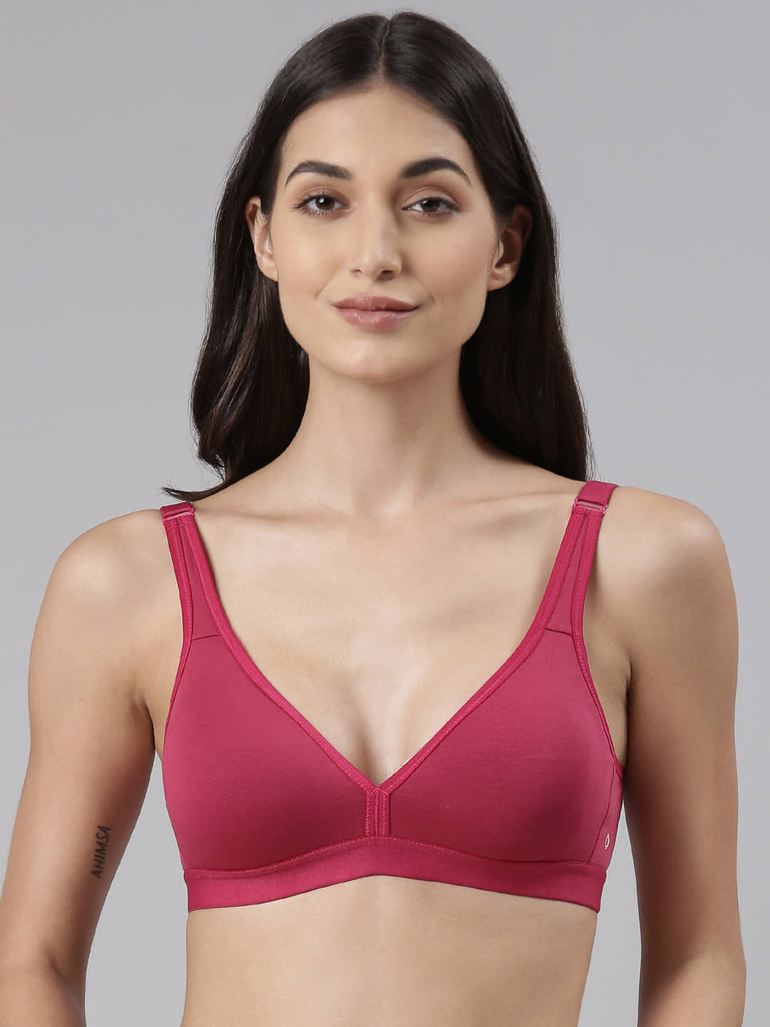 Dollar Missy - Pink Cotton Blend Non Padded Women's Everyday Bra ( Pack of 1 )