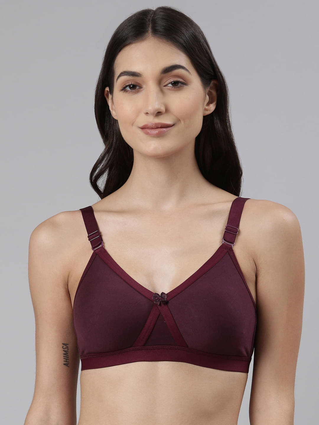     			Dollar Missy - Purple Cotton Non Padded Women's T-Shirt Bra ( Pack of 1 )