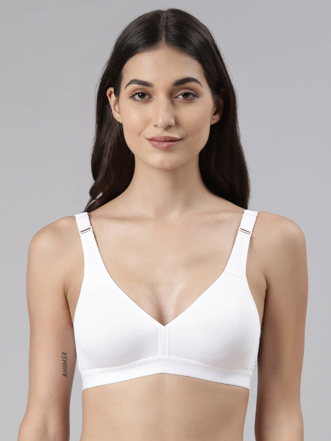 Dollar Missy - White Cotton Blend Non Padded Women's T-Shirt Bra ( Pack of 1 )